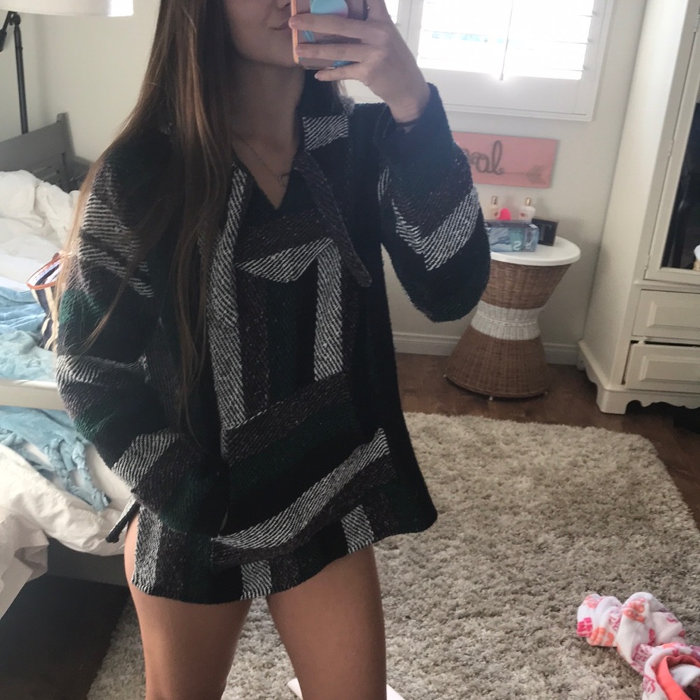 Authentic Mexican Woven Poncho Jacket